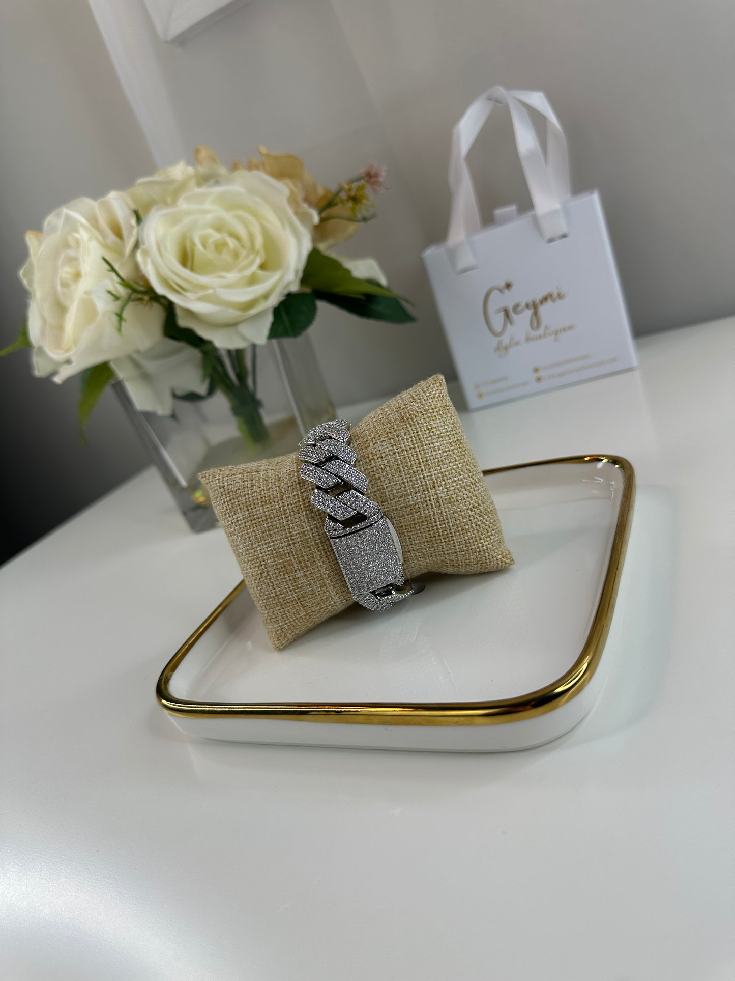 Brazalete Cubano Silver