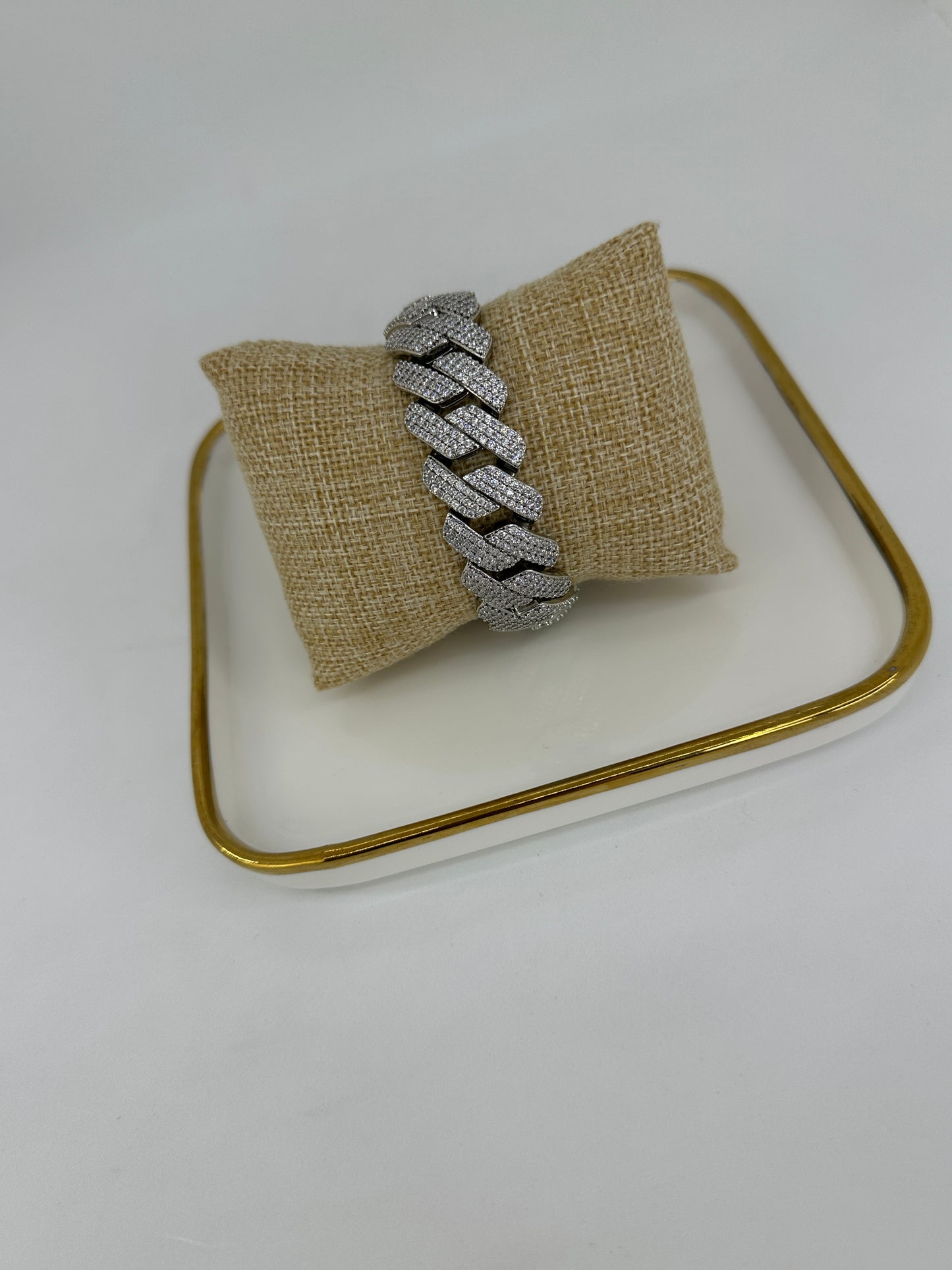 Brazalete Cubano Silver