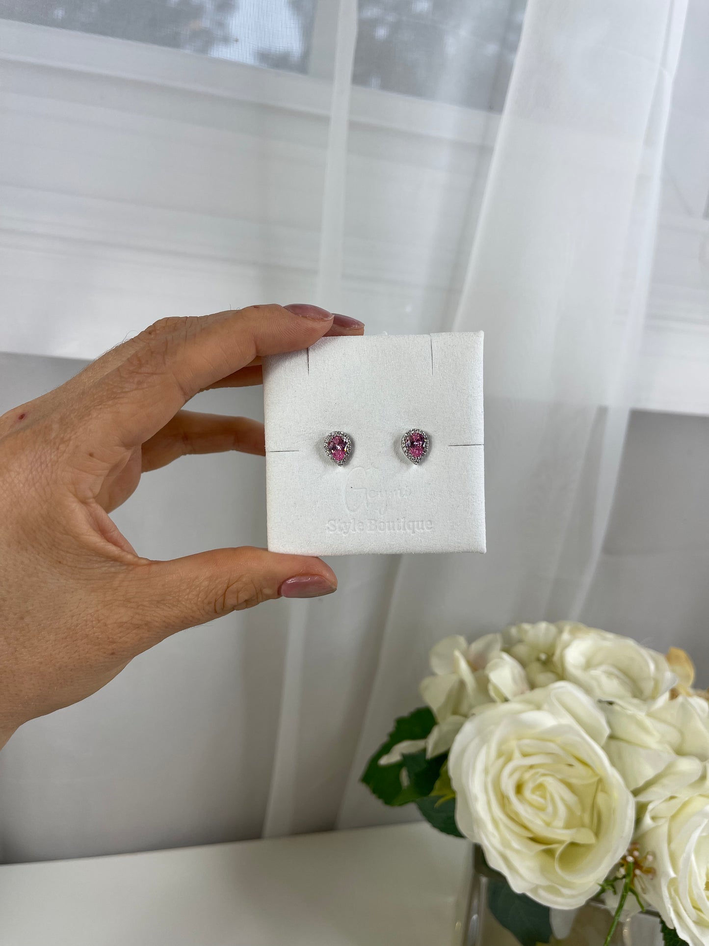 Jessi Earrings - Pink Drop