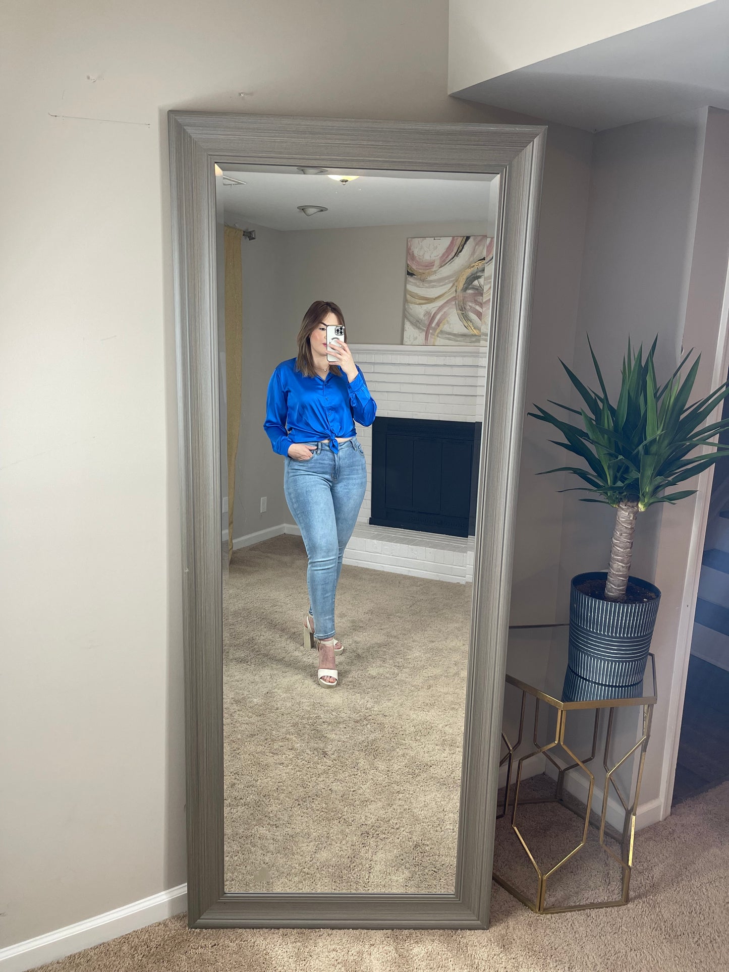 Coquete Satin Top - Azul Rey