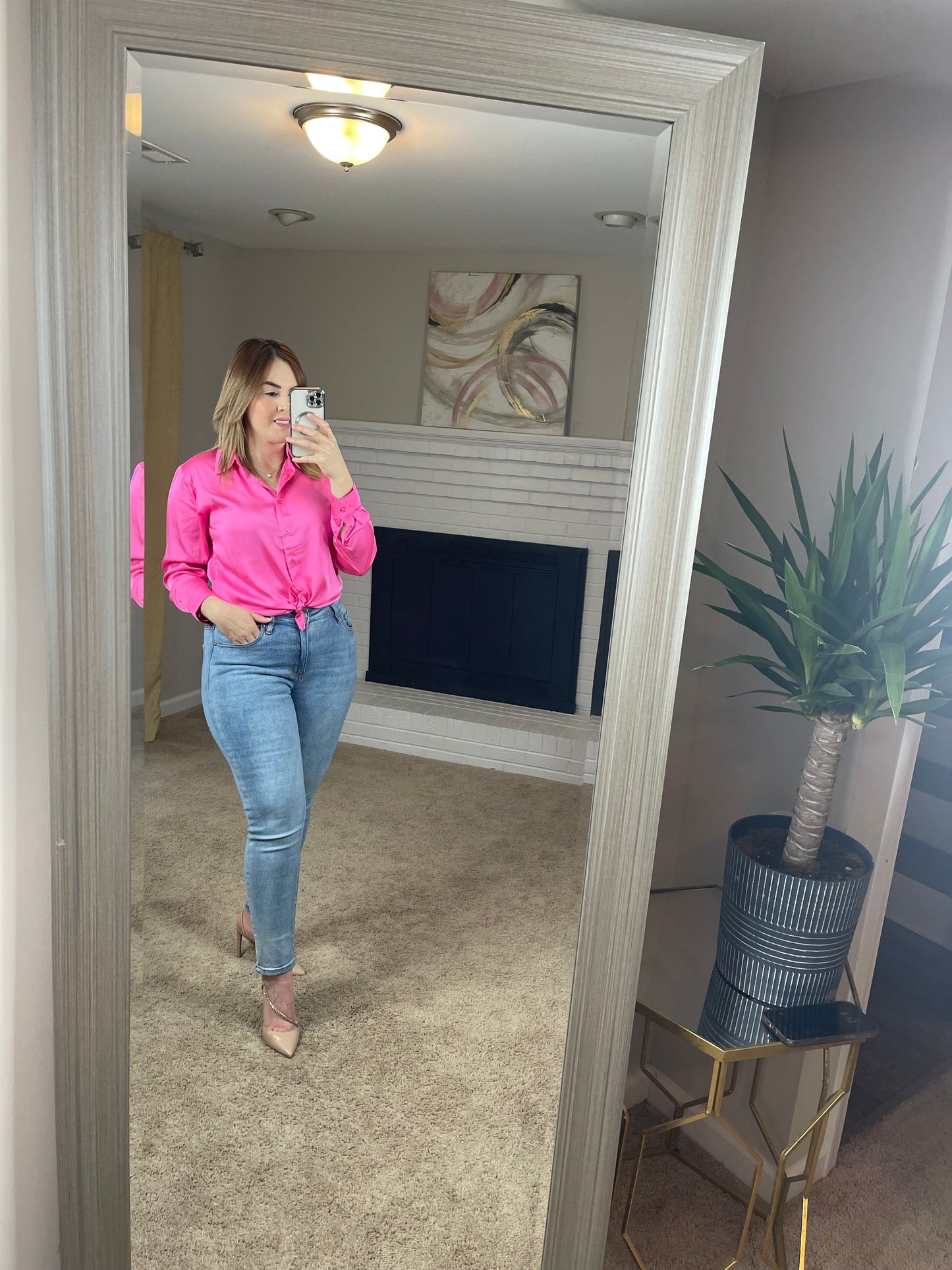 Coquete Satin Top - Rosa