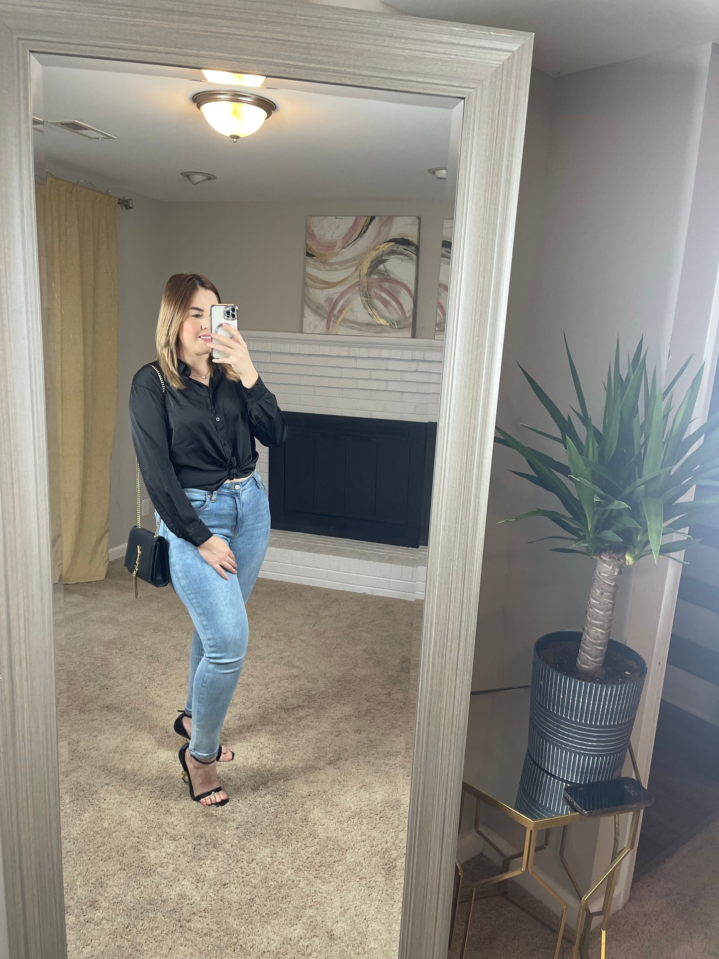 Coquete Satin Top - Negra