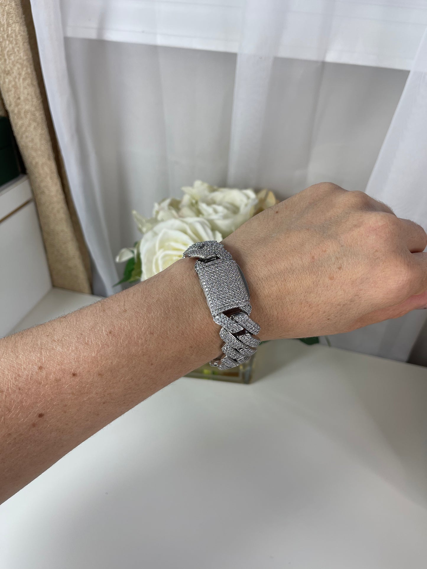Brazalete Cubano Silver