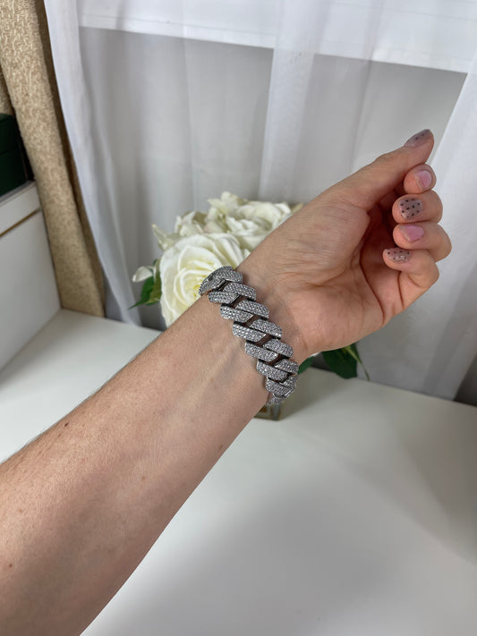 Brazalete Cubano Silver