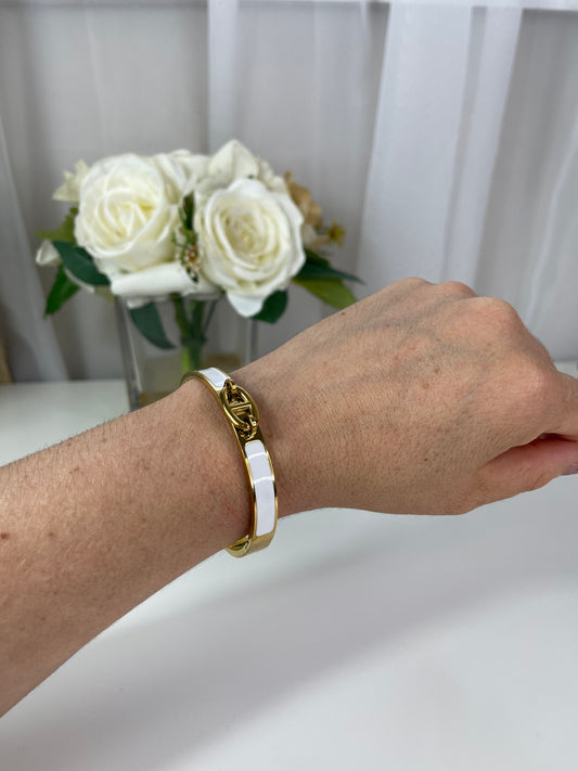 Brazalete Jossy Blanca con Oro