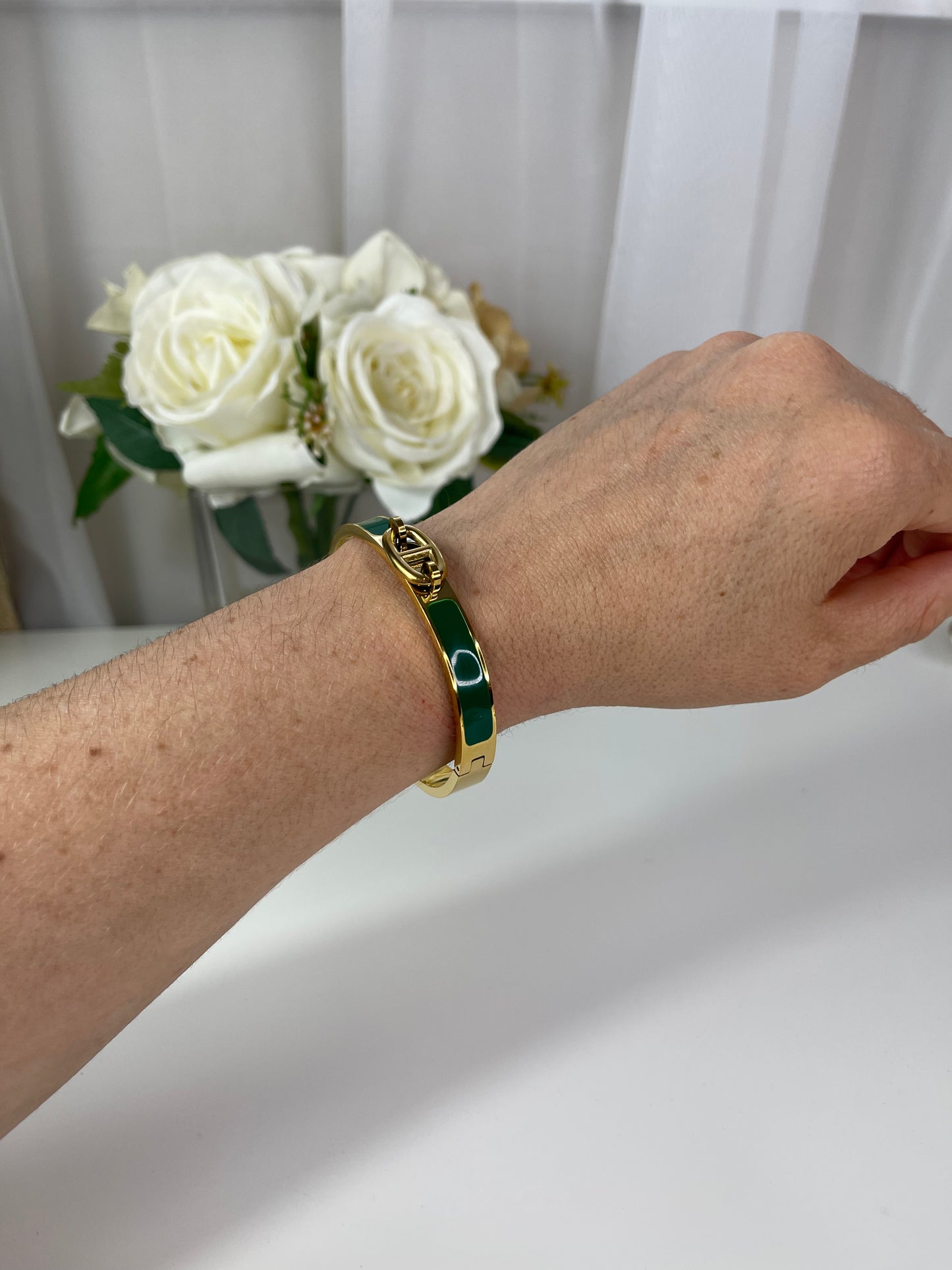 Brazalete Jossy Verde con Oro