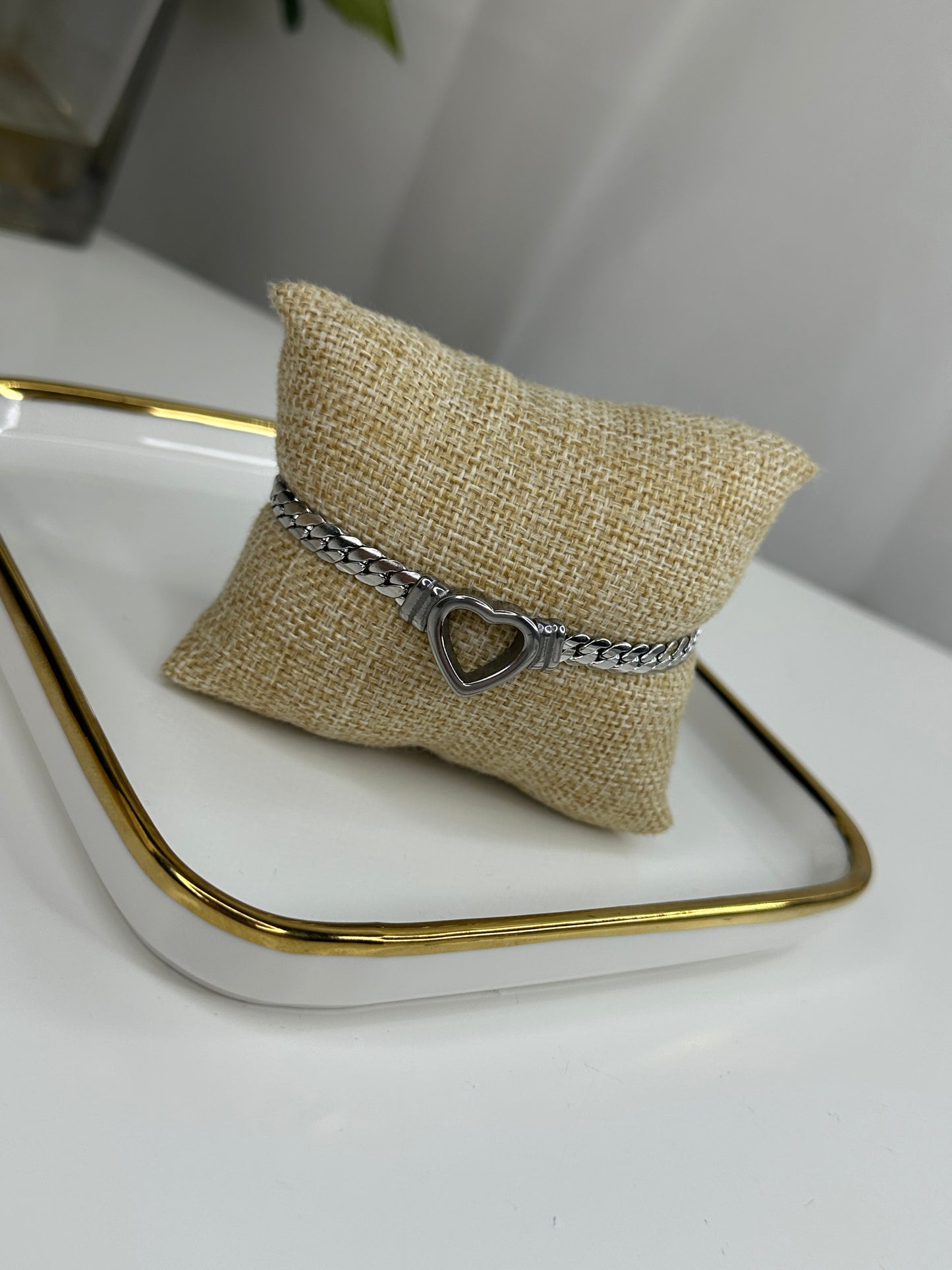 Set de Chocker Corazón Silver